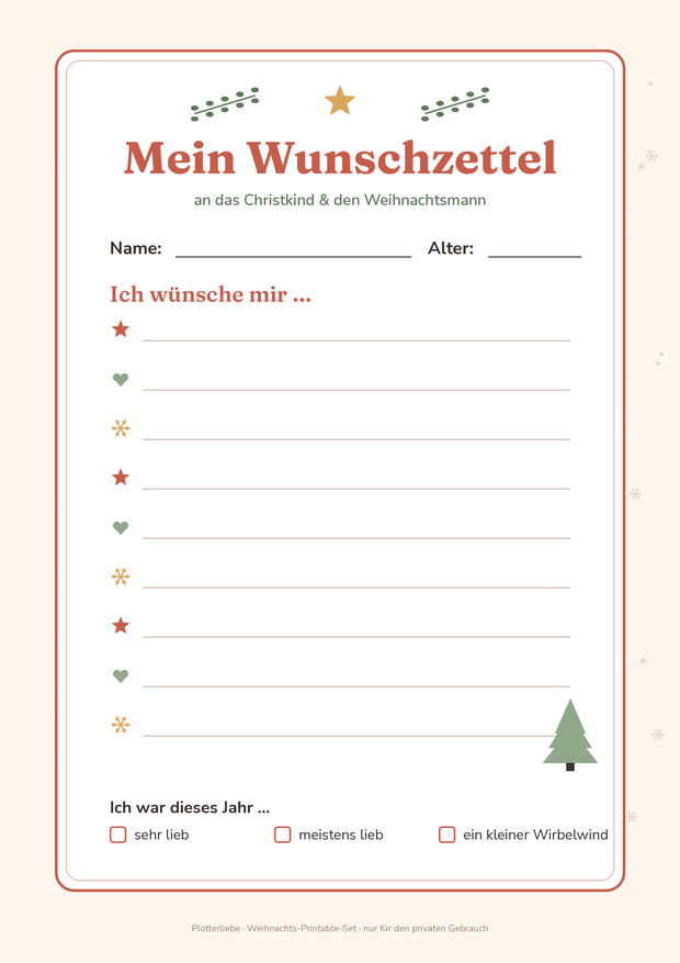 Vorschau Seite 4: Wunschzettel